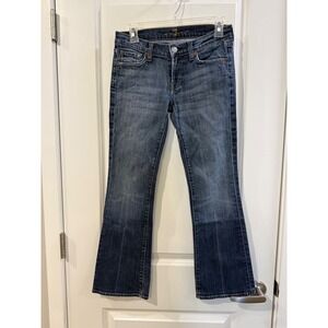 7 For All Mankind Bootcut Jeans Medium Wash Blue Denim Size 25 Made in USA